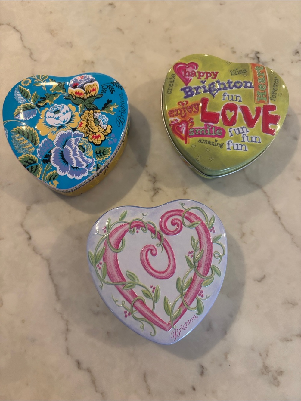 Brighton heart jewelry tins